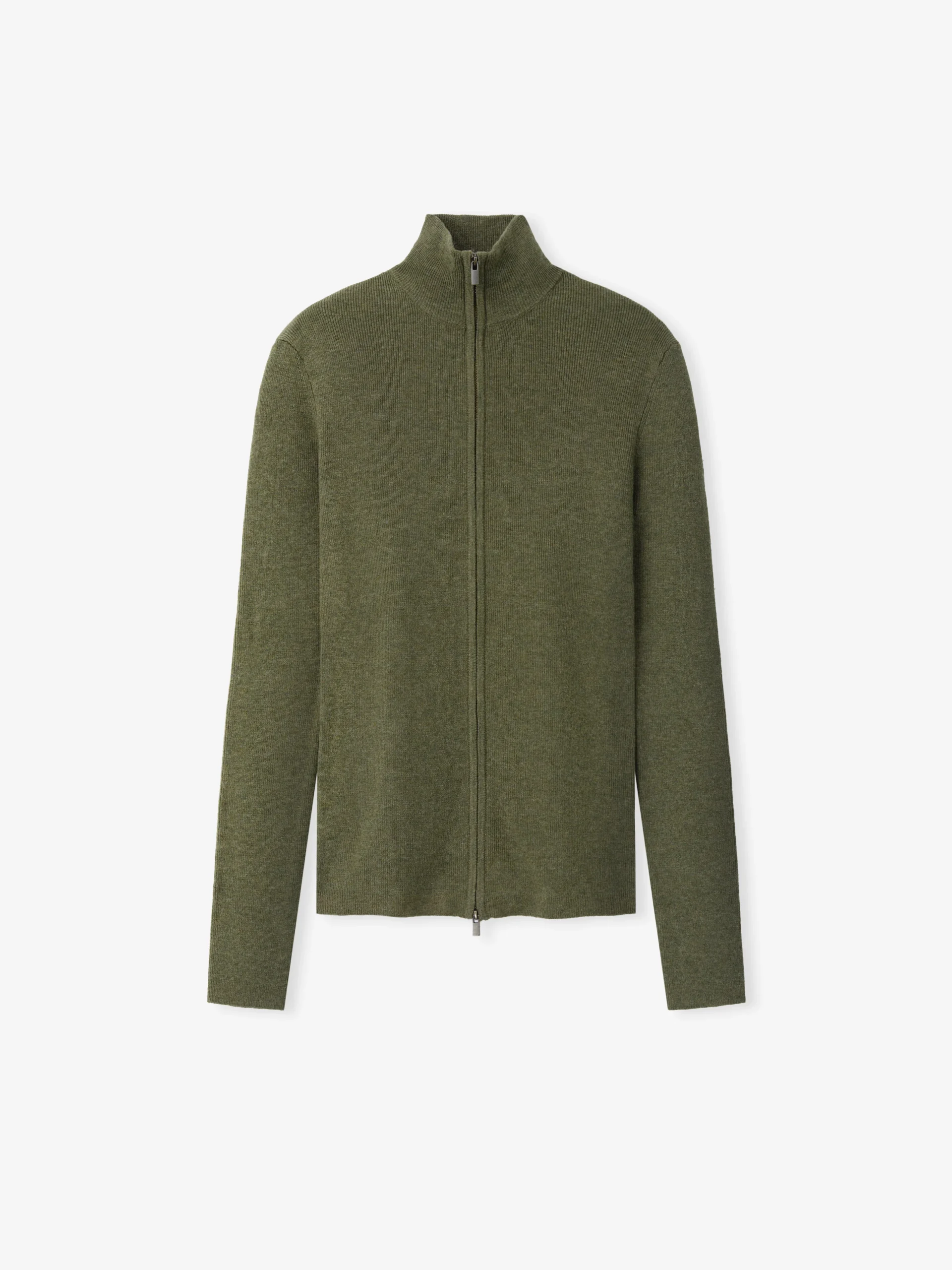 Women's Essentials Rib Knit Zip Up Jacket