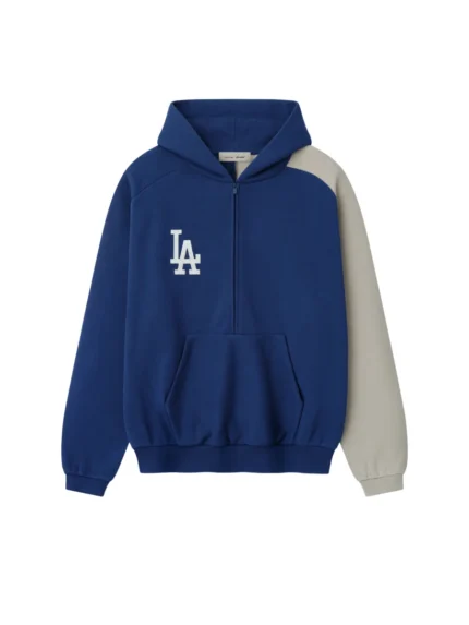 Essentials Dodgers Raglan Half Zip Hoodie Blue
