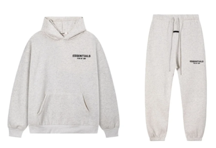 Light Heathered Oatmeal Essential Tracksuit Pullover